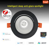ZigBee Tuya Dual Color Temperature Smart Spotlight 12W LED Ceiling Downlight Light APP Remote Control Bedroom Indoor Lighting