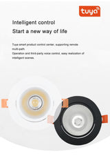 ZigBee Tuya Dual Color Temperature Smart Spotlight 12W LED Ceiling Downlight Light APP Remote Control Bedroom Indoor Lighting