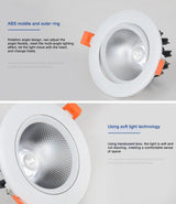 ZigBee Tuya Dual Color Temperature Smart Spotlight 12W LED Ceiling Downlight Light APP Remote Control Bedroom Indoor Lighting