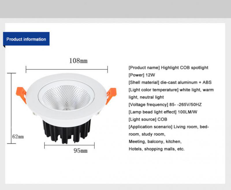 ZigBee Tuya Dual Color Temperature Smart Spotlight 12W LED Ceiling Downlight Light APP Remote Control Bedroom Indoor Lighting