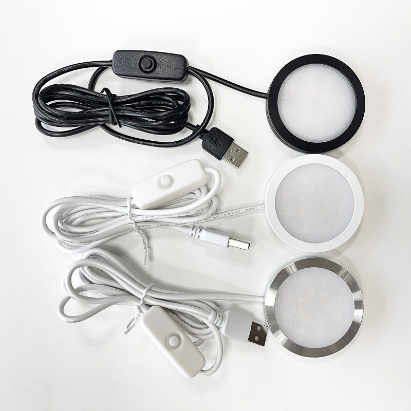 etrnLED USB 3W LED Mini Spotlight Slim Surface Mounted Downlight Wine Cabinet Wardrobe Ceiling Counter Indoor Spot with Switch