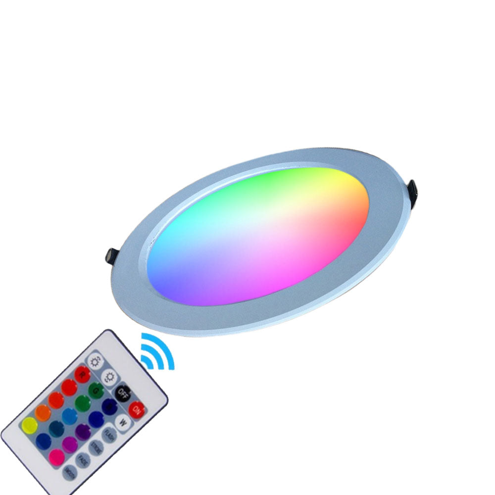 Remote Controlled Downlight LED Down light 9W RGB with Remote Control Ceiling Indoor Lights Dimmab ...