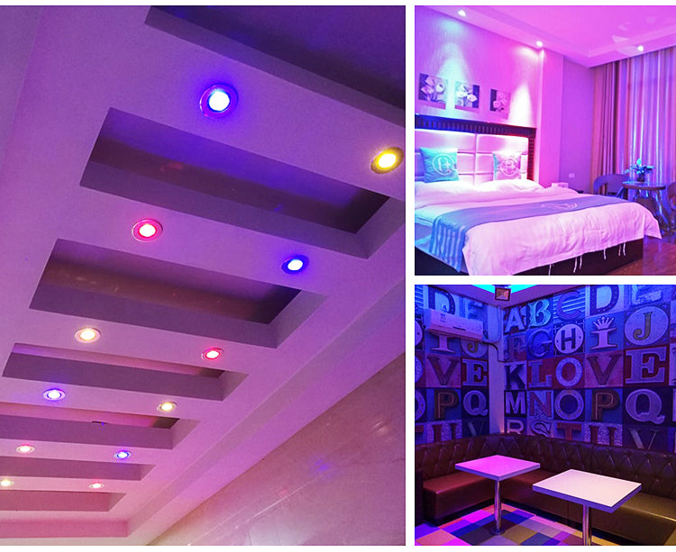 LED Down light 9W RGB with Remote Control Ceiling Indoor Lights Dimmable Spot Lamp Waterproof 220V Ceiling Recessed Downlights