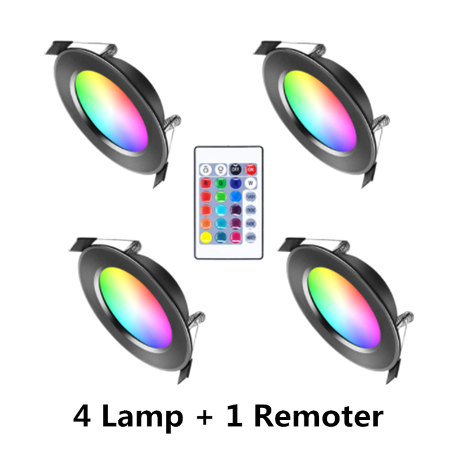 LED Down light 9W RGB with Remote Control Ceiling Indoor Lights Dimmable Spot Lamp Waterproof 220V Ceiling Recessed Downlights