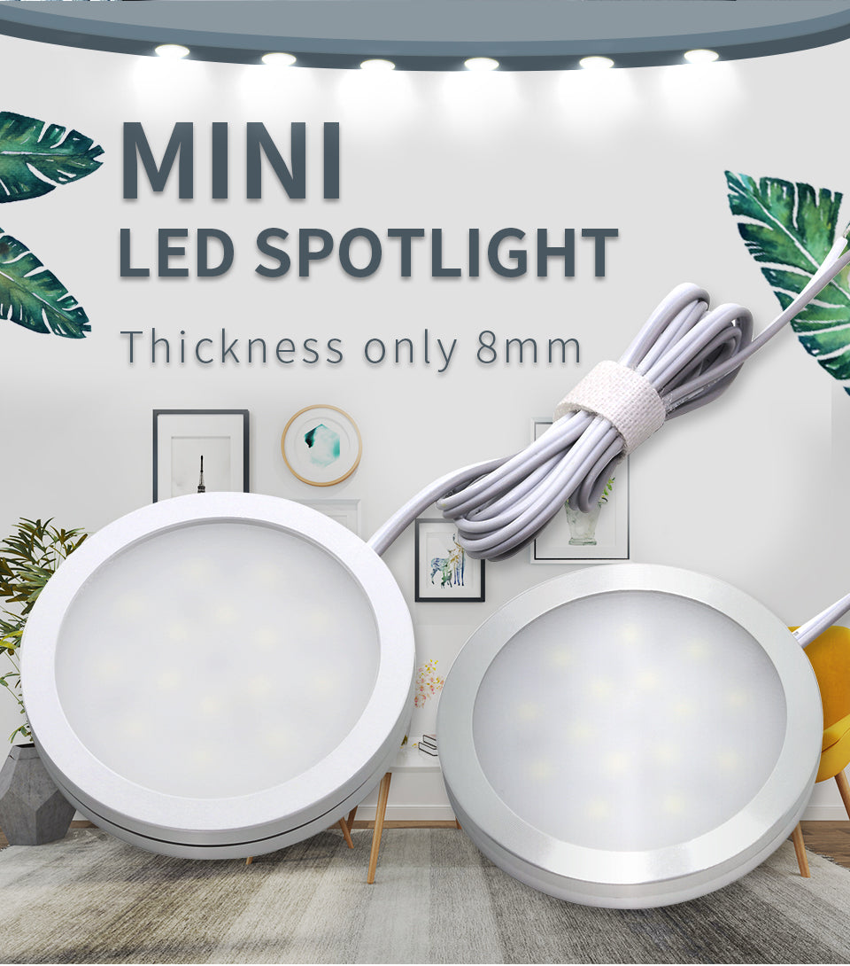 etrnLED USB 3W LED Mini Spotlight Slim Surface Mounted Downlight Wine Cabinet Wardrobe Ceiling Counter Indoor Spot with Switch
