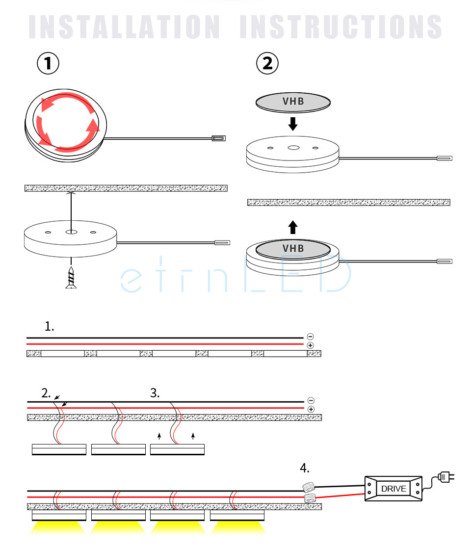 etrnLED USB 3W LED Mini Spotlight Slim Surface Mounted Downlight Wine Cabinet Wardrobe Ceiling Counter Indoor Spot with Switch