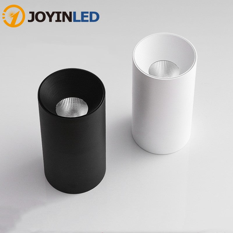 Surface Mounted LED COB Downlight Cylindrical Reflector 7W 10W 12W AC85-265V LED Ceiling Light Lamp LED Spotlight Black White