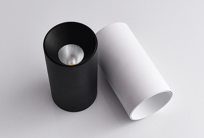 Surface Mounted LED COB Downlight Cylindrical Reflector 7W 10W 12W AC85-265V LED Ceiling Light Lamp LED Spotlight Black White