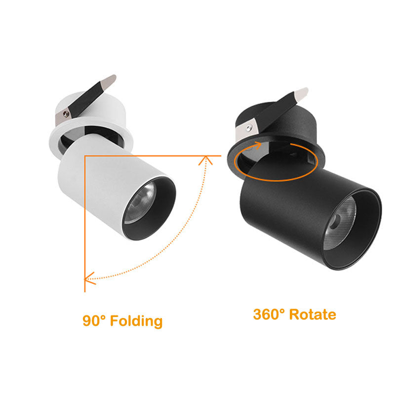 Nordic Foldable LED Ceiling Recessed Light 9W 12W LED Spot Lights Living room TV background wall Aisle Ceiling COB Downlight