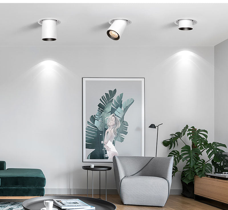 Nordic Foldable LED Ceiling Recessed Light 9W 12W LED Spot Lights Living room TV background wall Aisle Ceiling COB Downlight