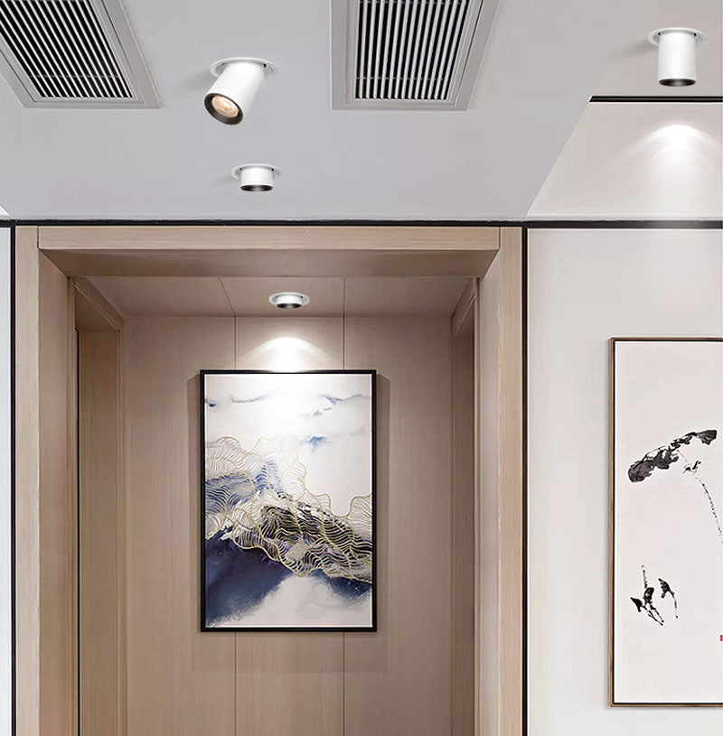 Nordic Foldable LED Ceiling Recessed Light 9W 12W LED Spot Lights Living room TV background wall Aisle Ceiling COB Downlight