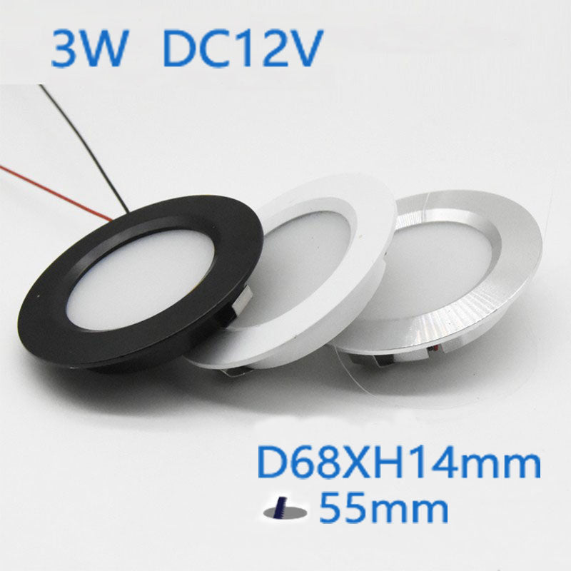 Dimmable 3W 12V 24LED Spotlight Ultra-thin 14mm 2inch Recessed Ceiling Lamp D55mm House Hotel Living Room Bulb Downlight