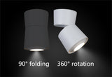Surface mounted Folding COB LED Downlighters 3W 5w 7w 12w 15w LED Ceiling Lamps Spot Light 360 degree Rotation LED Downlight