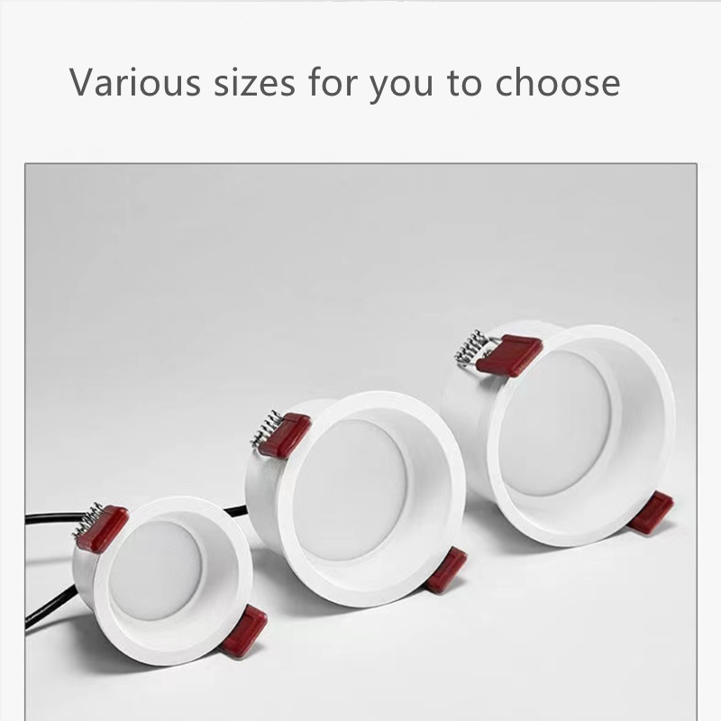 Recessed Round Dimmable Anti-Glare 7W 9W 12W 15W LED Downlights White Led Ceiling Spotlight AC220v Indoor Background