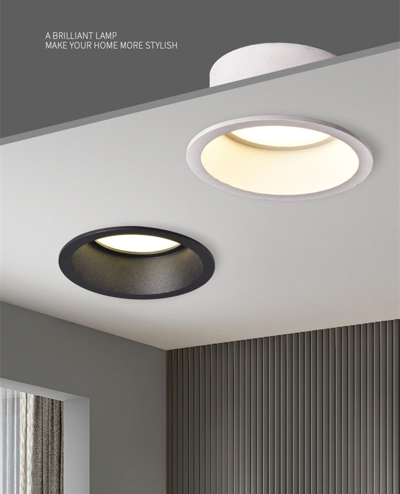 Recessed Round Dimmable Anti-Glare 7W 9W 12W 15W LED Downlights White Led Ceiling Spotlight AC220v Indoor Background