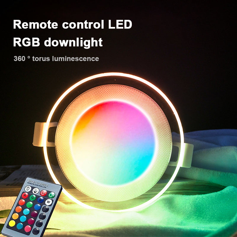 LED Panel light Round 5W 7W 10W 3 Model LED Lamp Double Color Downlight RGB &amp;amp; white/warm Ceiling Recessed with Remote Control