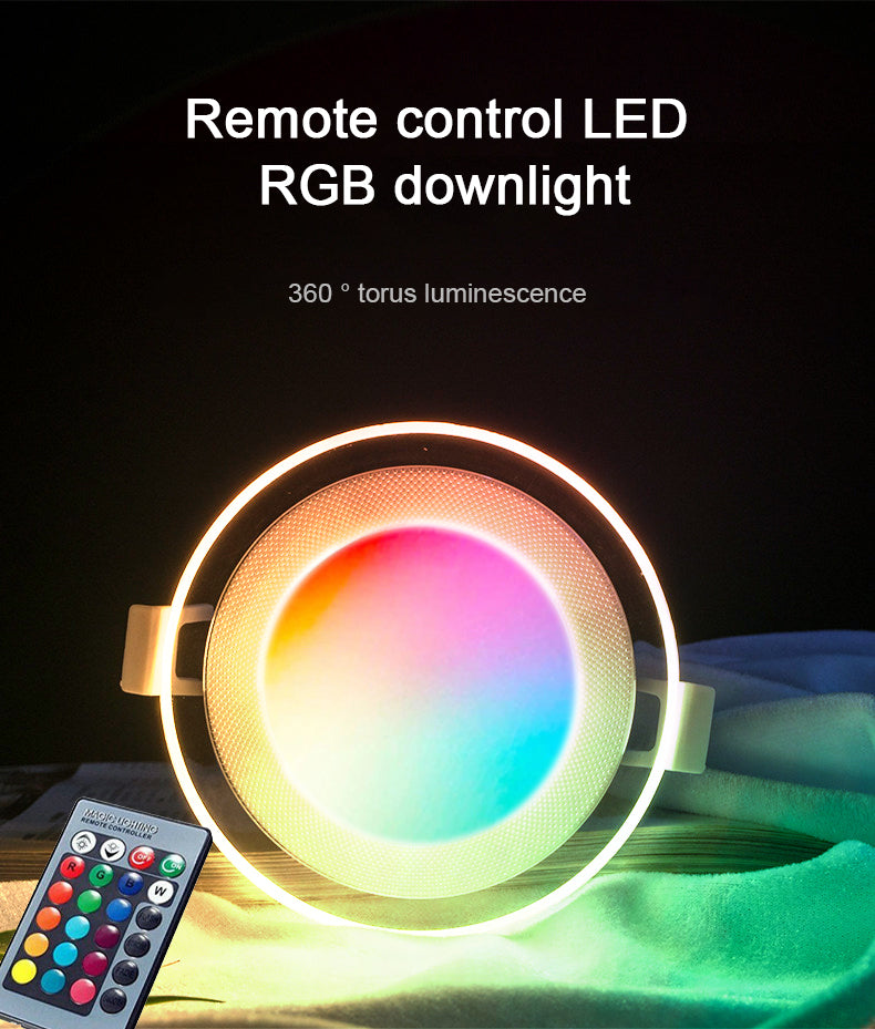 LED Panel light Round 5W 7W 10W 3 Model LED Lamp Double Color Downlight RGB &amp; white/warm Ceiling Recessed with Remote Control