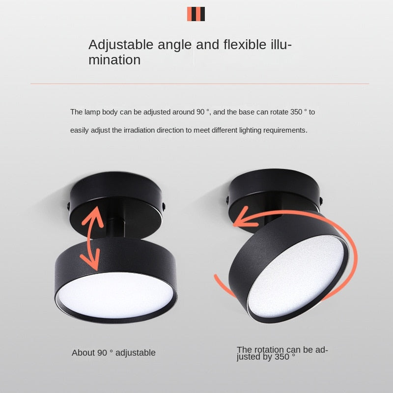 Opbouw LED Downlight Anti-dazzle Spotlight Household Adjustable Angle Folding Commercial Study Bedroom Ceiling Lamp Spotlight