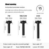 QIUBOSS Dimmable LED Spotlights AC220V Led Recessed Downlight Long Cylinder Ceiling lamp 7W Background Lighting Light for Indoor