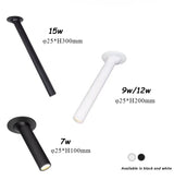 QIUBOSS Dimmable LED Spotlights AC220V Led Recessed Downlight Long Cylinder Ceiling lamp 7W Background Lighting Light for Indoor