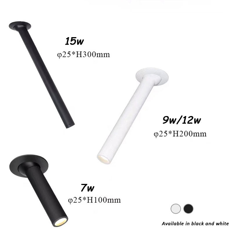 QIUBOSS Dimmable LED Spotlights AC220V Led Recessed Downlight Long Cylinder Ceiling lamp 7W Background Lighting Light for Indoor