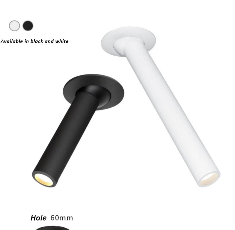 QIUBOSS Dimmable LED Spotlights AC220V Led Recessed Downlight Long Cylinder Ceiling lamp 7W Background Lighting Light for Indoor