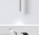 QIUBOSS Dimmable LED Spotlights AC220V Led Recessed Downlight Long Cylinder Ceiling lamp 7W Background Lighting Light for Indoor