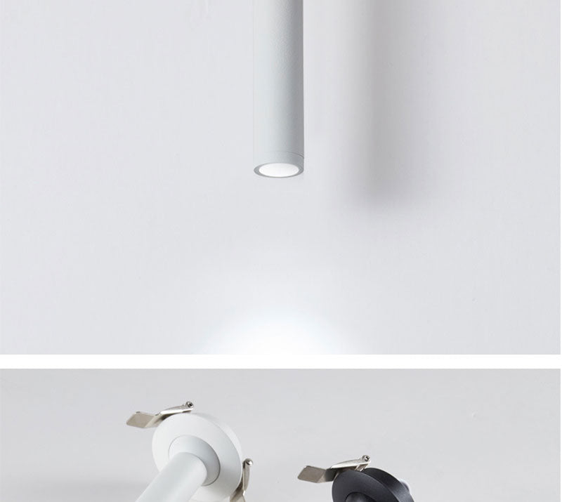 QIUBOSS Dimmable LED Spotlights AC220V Led Recessed Downlight Long Cylinder Ceiling lamp 7W Background Lighting Light for Indoor