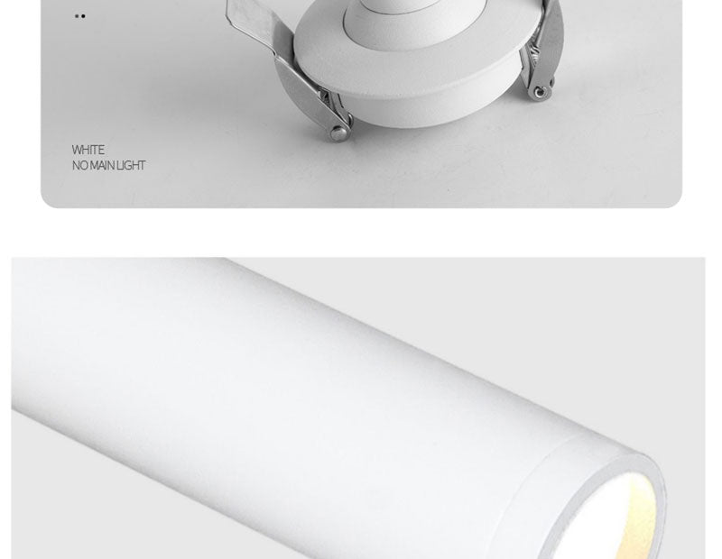 QIUBOSS Dimmable LED Spotlights AC220V Led Recessed Downlight Long Cylinder Ceiling lamp 7W Background Lighting Light for Indoor