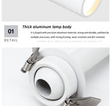 QIUBOSS Dimmable LED Spotlights AC220V Led Recessed Downlight Long Cylinder Ceiling lamp 7W Background Lighting Light for Indoor