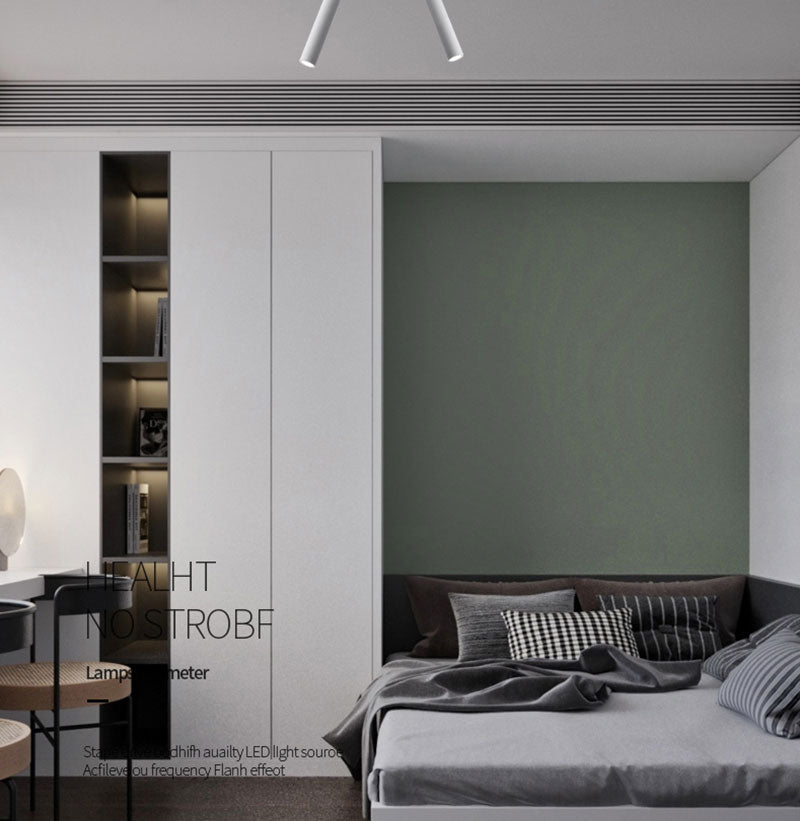 QIUBOSS Dimmable LED Spotlights AC220V Led Recessed Downlight Long Cylinder Ceiling lamp 7W Background Lighting Light for Indoor