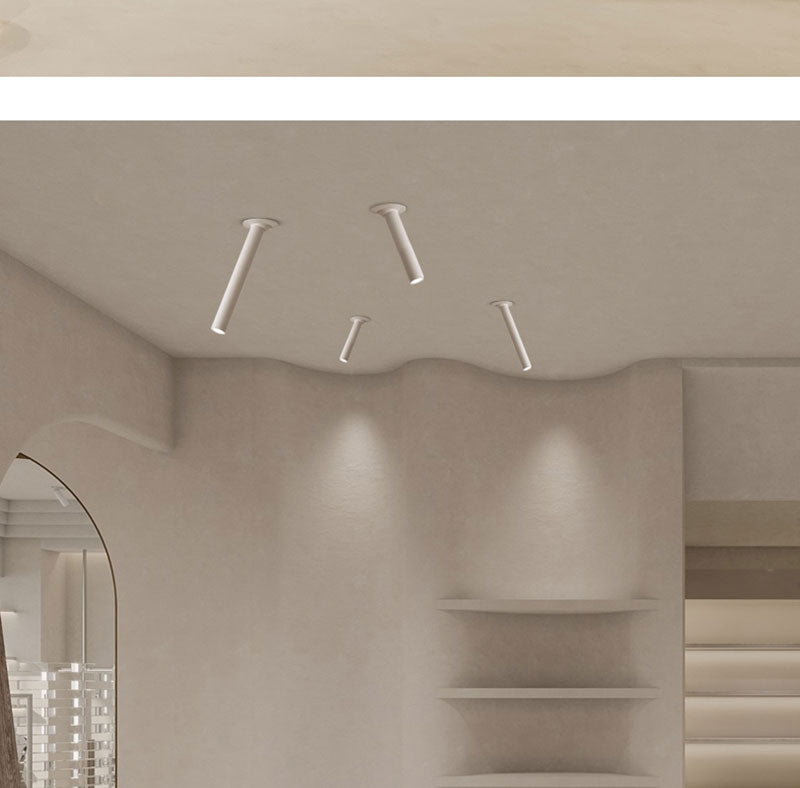 QIUBOSS Dimmable LED Spotlights AC220V Led Recessed Downlight Long Cylinder Ceiling lamp 7W Background Lighting Light for Indoor