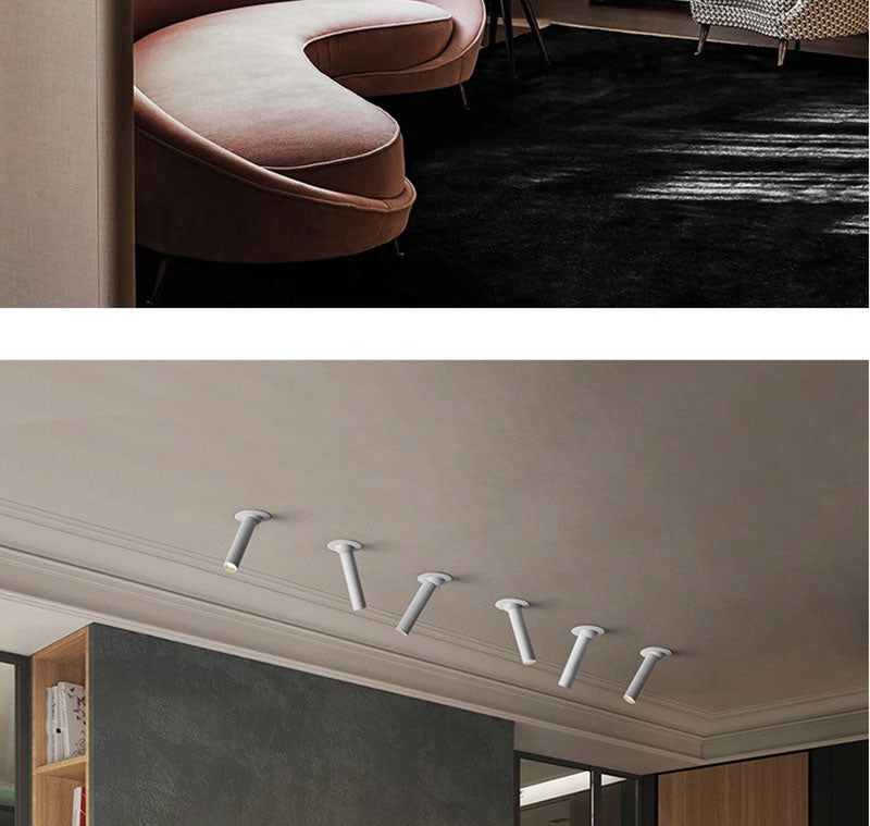 QIUBOSS Dimmable LED Spotlights AC220V Led Recessed Downlight Long Cylinder Ceiling lamp 7W Background Lighting Light for Indoor