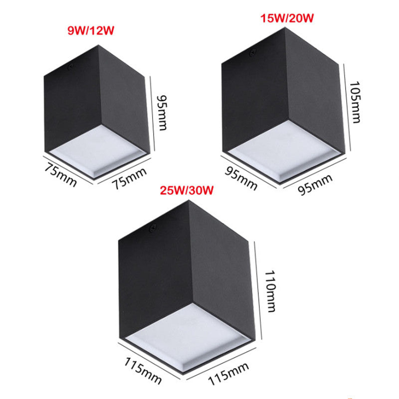 Surface Mounted Quare 9W 12W 15W 20W 25W 30W LED Cube Ceiling Downlight for Room/Corridor/Hallway COB Spot light indoor lighting