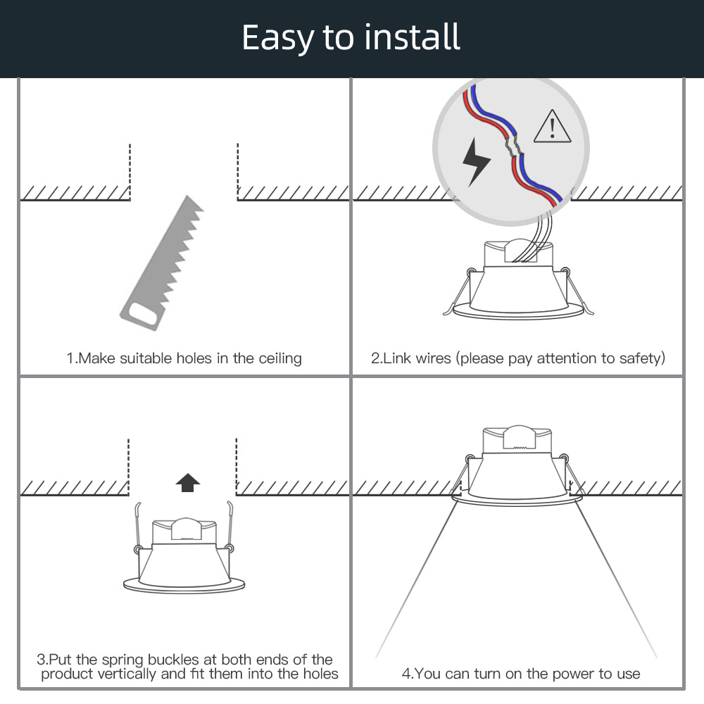 Benexmart Tuya Zigbee 5W 7W LED Ceiling Lamp RGBW Smart Dimmable Downlight Work with Zemismart Zigbee Hub Alexa Google Home