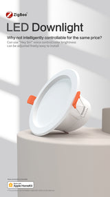 Benexmart Tuya Zigbee 5W 7W LED Ceiling Lamp RGBW Smart Dimmable Downlight Work with Zemismart Zigbee Hub Alexa Google Home