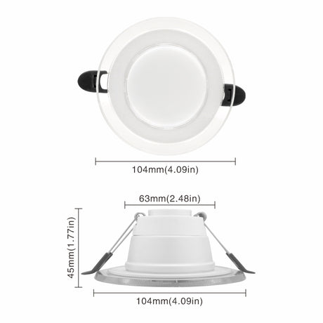 10pcs/lot 6W 3Colors Changeable LED Downlight 220V Recessed Round Panel Light Indoor Lighting Down Light Cold/Natural/Warm White