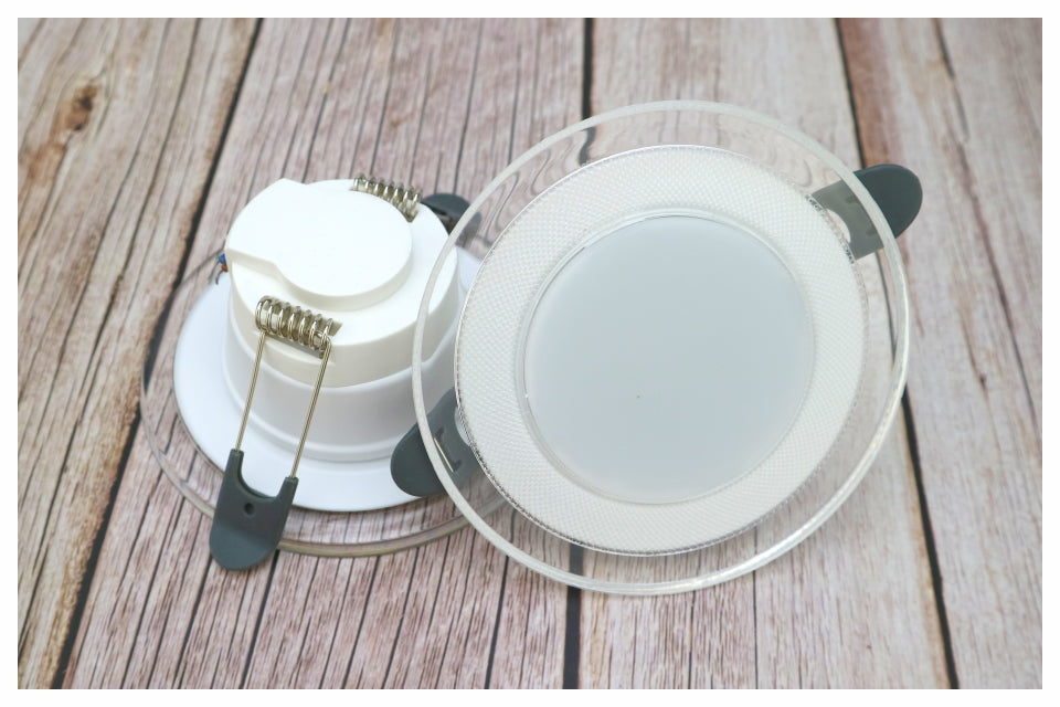 10pcs/lot 6W 3Colors Changeable LED Downlight 220V Recessed Round Panel Light Indoor Lighting Down Light Cold/Natural/Warm White