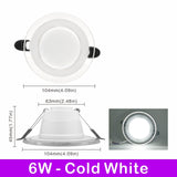 10pcs/lot 6W 3Colors Changeable LED Downlight 220V Recessed Round Panel Light Indoor Lighting Down Light Cold/Natural/Warm White