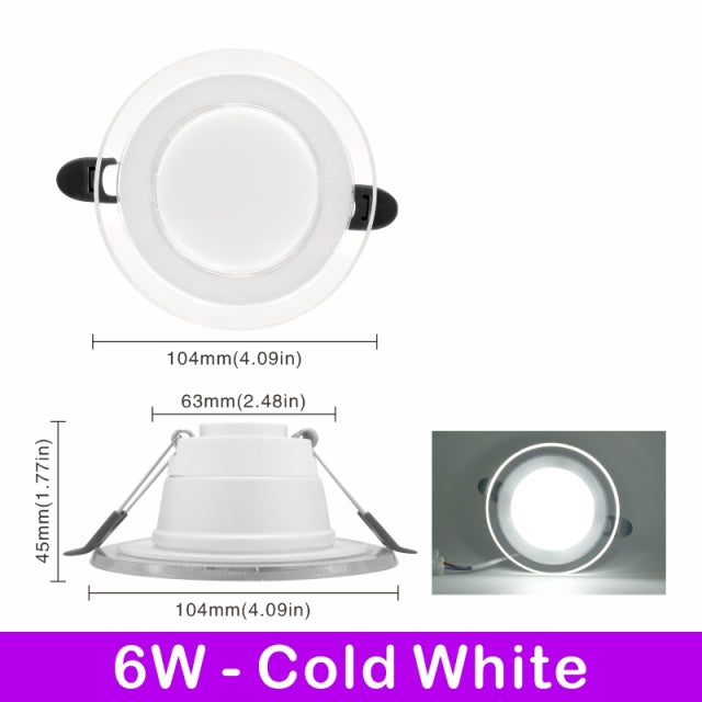 10pcs/lot 6W 3Colors Changeable LED Downlight 220V Recessed Round Panel Light Indoor Lighting Down Light Cold/Natural/Warm White