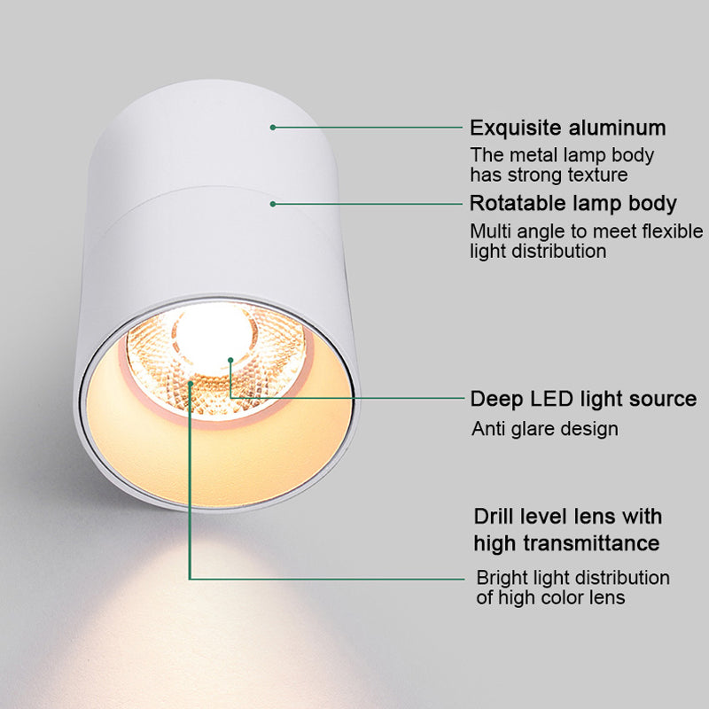 FLKL COB LED Downlight Spot Light 220V Spotlight Ceiling Surface Mounted 5/10/15/25W Led Lamp For Kitchen Indoor Lighting