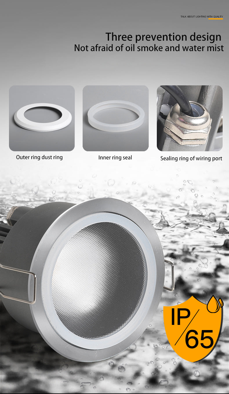 BRGT IP65 LED Spotlights Waterproof Downlight 5W9W12W Aluminum Ceiling Lamp Foco For Outdoor Kitchen Bathroom Indoor Lighting