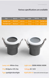 BRGT IP65 LED Spotlights Waterproof Downlight 5W9W12W Aluminum Ceiling Lamp Foco For Outdoor Kitchen Bathroom Indoor Lighting