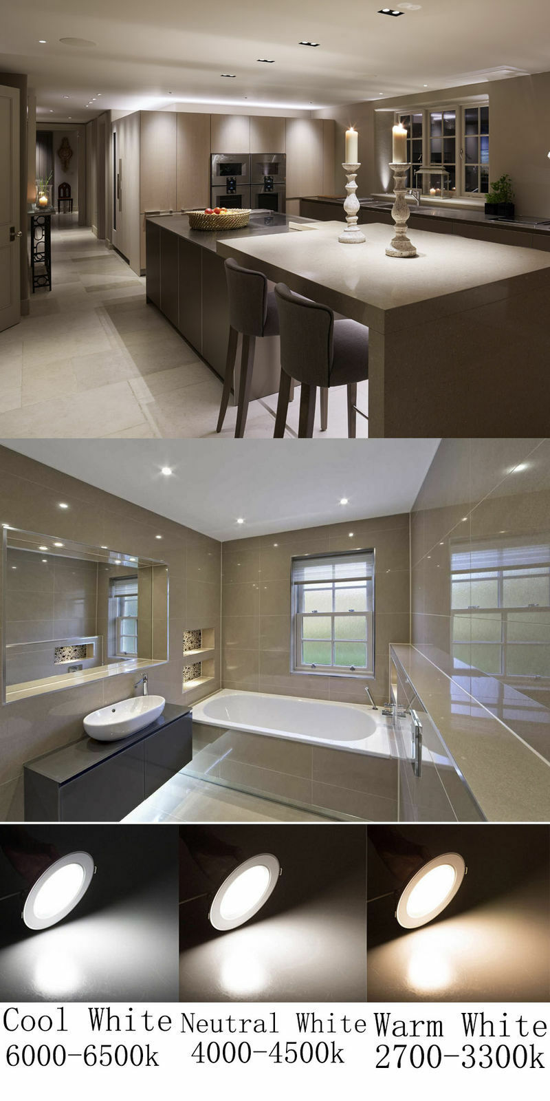 Dimmable LED Downlight Recessed Ceiling Light 3W 5W 7W 9W Positive White Warm White Home Living Room Lighting Accessories