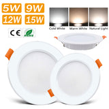 AC85-265V 5W 9W 12W 15W LED Recessed LED Downlight Round LED Ceiling Spot light Bedroom Indoor Lighting Bathroom Illuminate D30