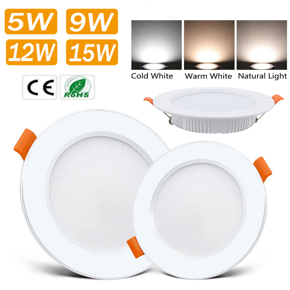 AC85-265V 5W 9W 12W 15W LED Recessed LED Downlight Round LED Ceiling Spot light Bedroom Indoor Lighting Bathroom Illuminate D30