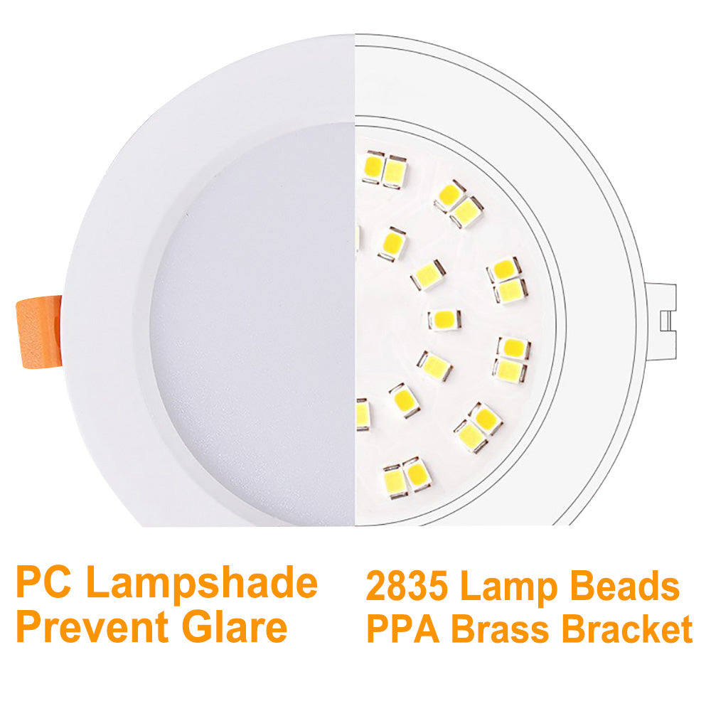 AC85-265V 5W 9W 12W 15W LED Recessed LED Downlight Round LED Ceiling Spot light Bedroom Indoor Lighting Bathroom Illuminate D30