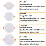 AC85-265V 5W 9W 12W 15W LED Recessed LED Downlight Round LED Ceiling Spot light Bedroom Indoor Lighting Bathroom Illuminate D30