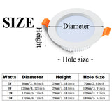 AC85-265V 5W 9W 12W 15W LED Recessed LED Downlight Round LED Ceiling Spot light Bedroom Indoor Lighting Bathroom Illuminate D30