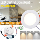 AC85-265V 5W 9W 12W 15W LED Recessed LED Downlight Round LED Ceiling Spot light Bedroom Indoor Lighting Bathroom Illuminate D30